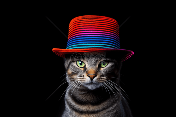 带着帽子的可爱猫咪图片
