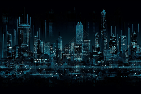 科技的虚幻城市背景图片