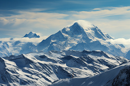 雪峰下的山脉图片