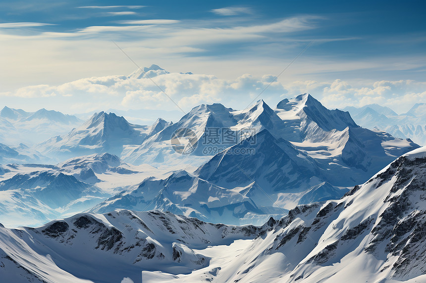 雪峰蓝天冰川图片