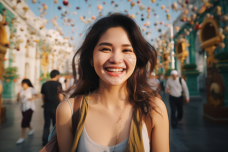 购物中心的女子背景图片