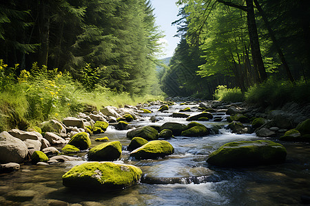 森林的小溪图片