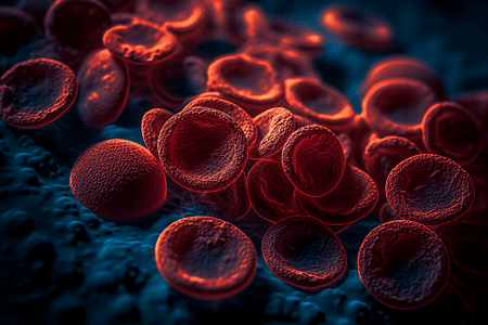 血细胞显微镜视图背景图片