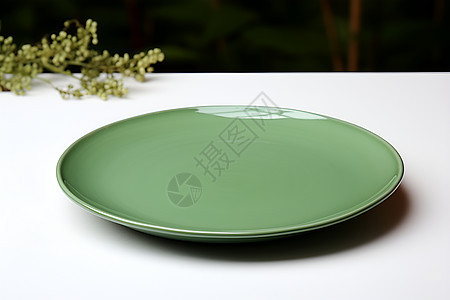 圆形的陶瓷餐盘图片
