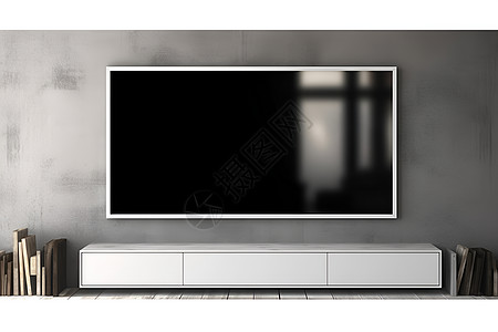 智能电视大型黑色高清电视背景