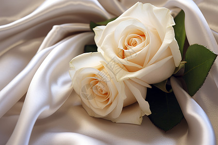 浪漫的白色玫瑰背景图片