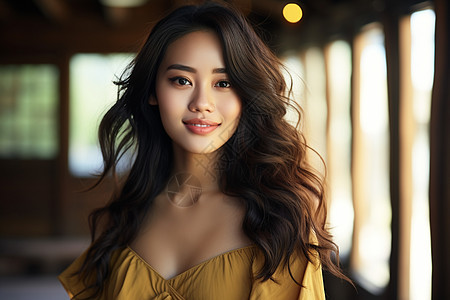 面带微笑的亚洲女性图片