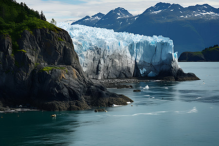 冰山与山脉的结合背景图片
