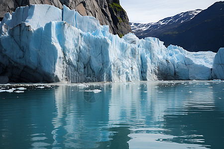 冰川与山脉的相映造景背景图片