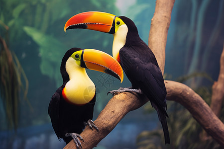 热带丛林中的巨嘴鸟图片
