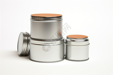 现代简约的金属罐背景图片