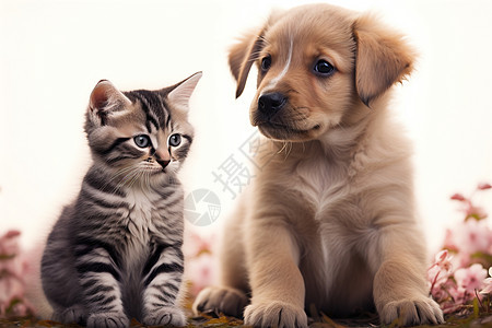 乖巧可爱的猫咪和狗狗图片