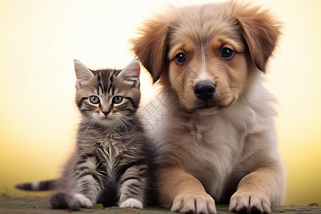 乖巧懂事的宠物猫咪和狗狗图片
