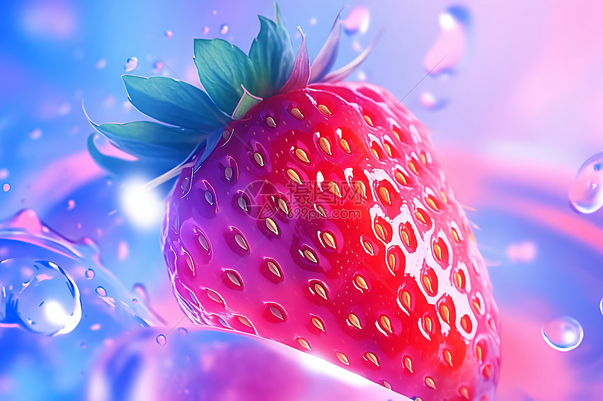 清洗中的草莓水果图片