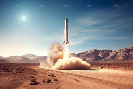 火箭从基地以动态视角发射图片