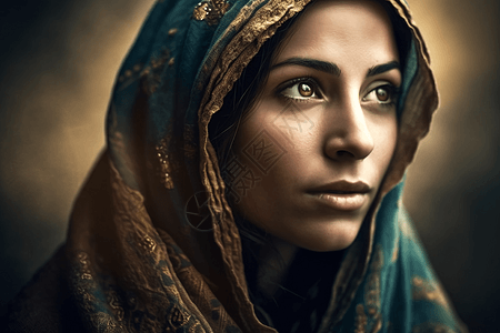 中东服饰的外国女子背景图片