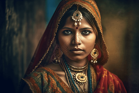 传统服饰的外国女子背景图片
