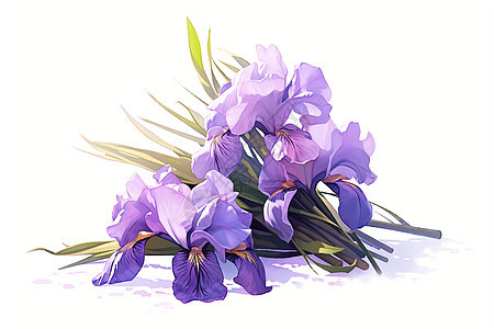 紫色鸢尾花插画图片