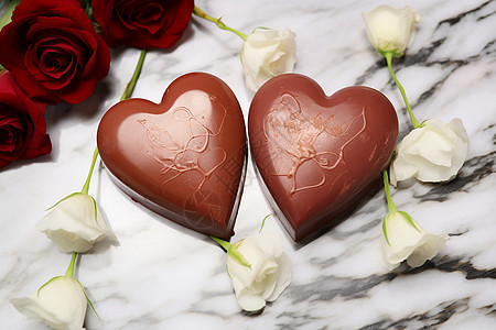 浪漫的心形巧克力背景图片