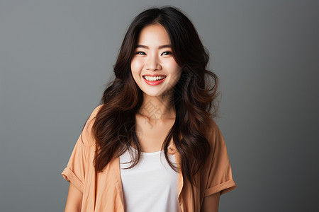 灿烂笑容的亚洲美女图片
