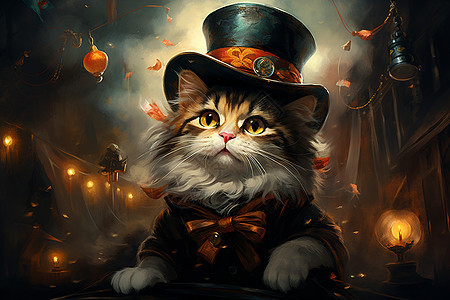 嘉年华里的奇特猫咪背景图片