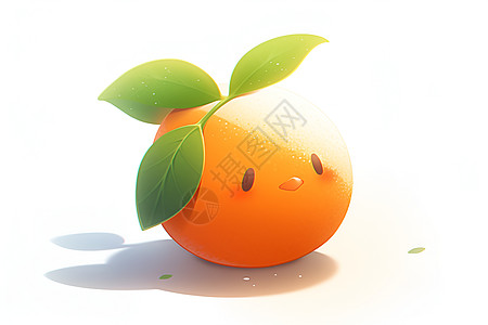 呆萌可爱的橙子插图图片