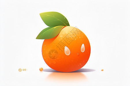 可爱的橙子艺术插图图片