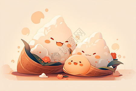 迷你小巧的饺子艺术插图图片
