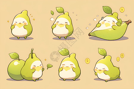 迷你可爱的梨子插图图片