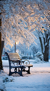 冬日静谧公园的美丽景观图片