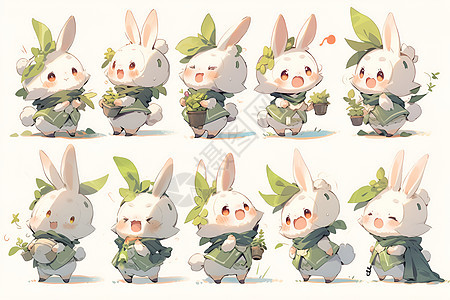 可爱的卡通小兔插图图片