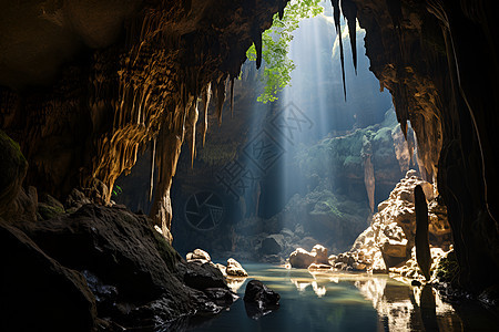 洞穴内的光线图片
