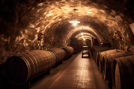 庄园酿酒的地下酒窖图片