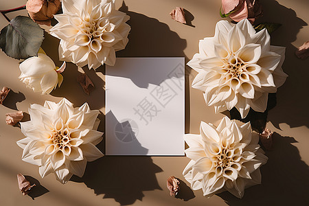 美丽简约的花卉明信片背景背景图片
