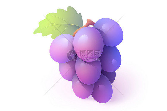 紫葡萄在白色背景上图片