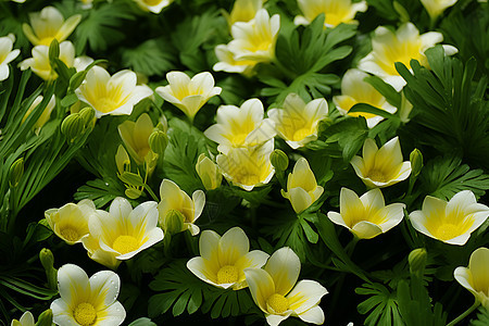 黄色和白色的花朵背景图片