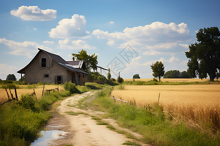 田园风光的小屋图片