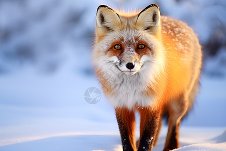 寒冬中的红狐图片