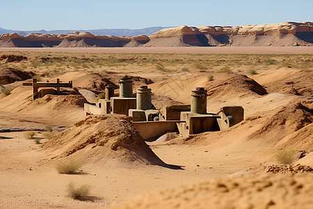 沙漠中的建筑群图片