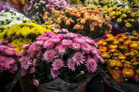 缤纷色彩的花市图片