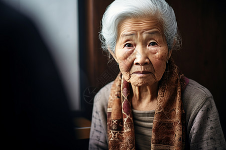 老年妇女在医院高清图片