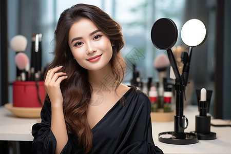 妆容精致的亚洲美女图片
