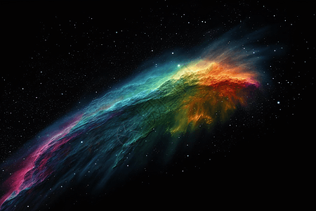 彩虹色彗星反差色黑洞特效高清图片