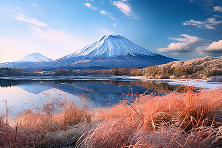 富士山雪景图片