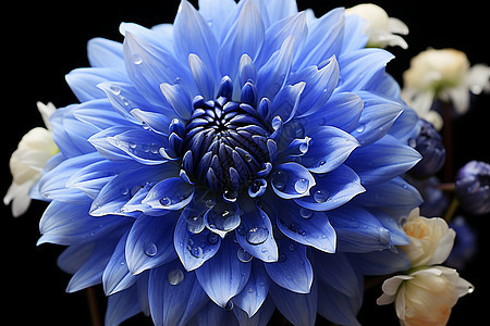 蓝色花朵特写图片