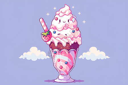 可爱的卡通冰淇淋甜品图片