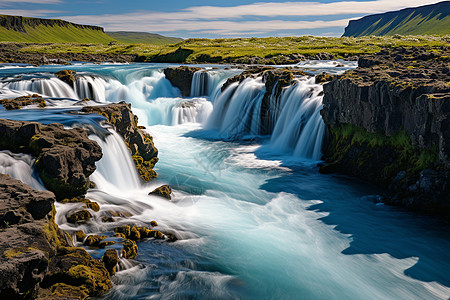 冰岛瀑布冰岛天然景观背景