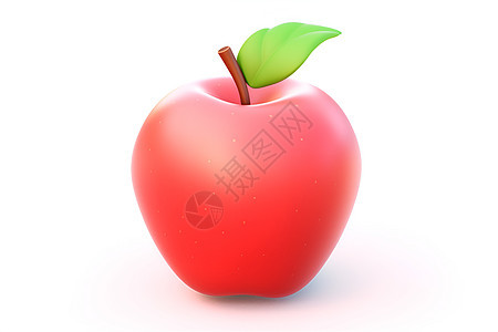 迷你可爱的苹果图标插图背景图片