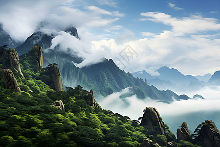 山脉中的云雾图片