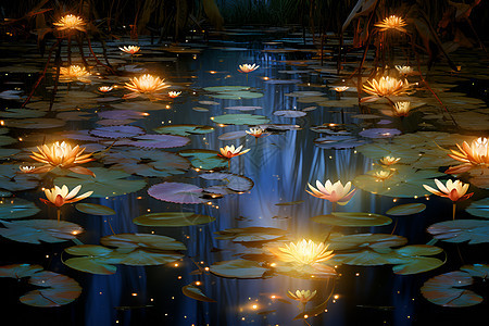 池塘中的睡莲图片